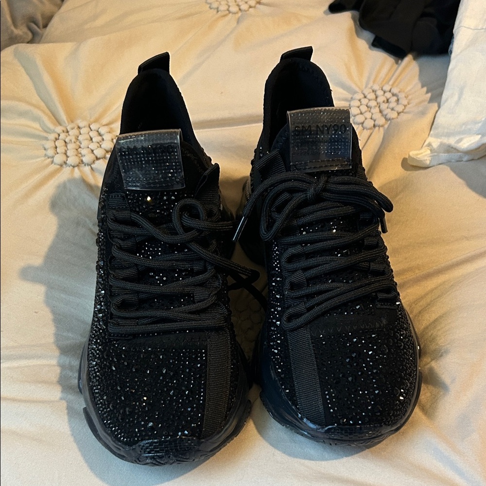 Steve Madden Black Sparkle Sneakers
